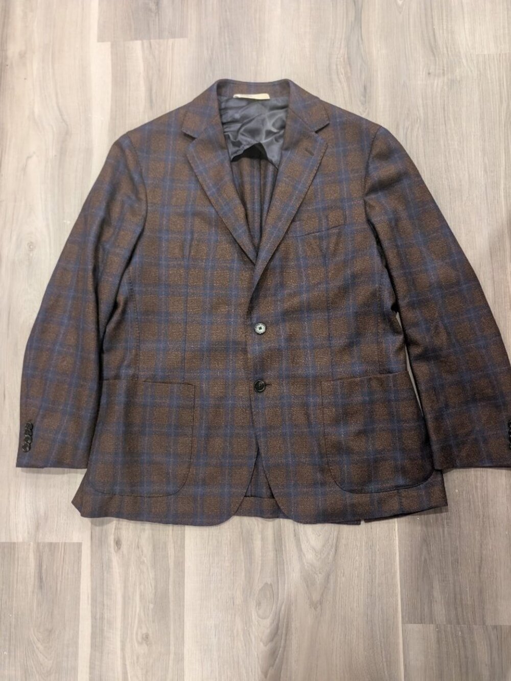 Maurizio Baldassari | Brera Virgin Wool Plaid Sport Coat In Brown Blue